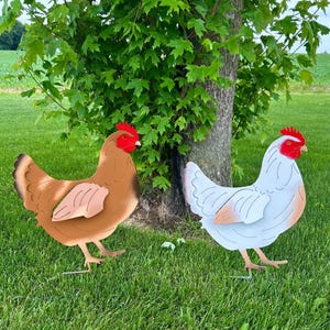 Metal Hen Yard Decoration/ Chicken Yard Stake/ Metal Barn Decoration/ Farm Yard Art/ Chicken Decoration