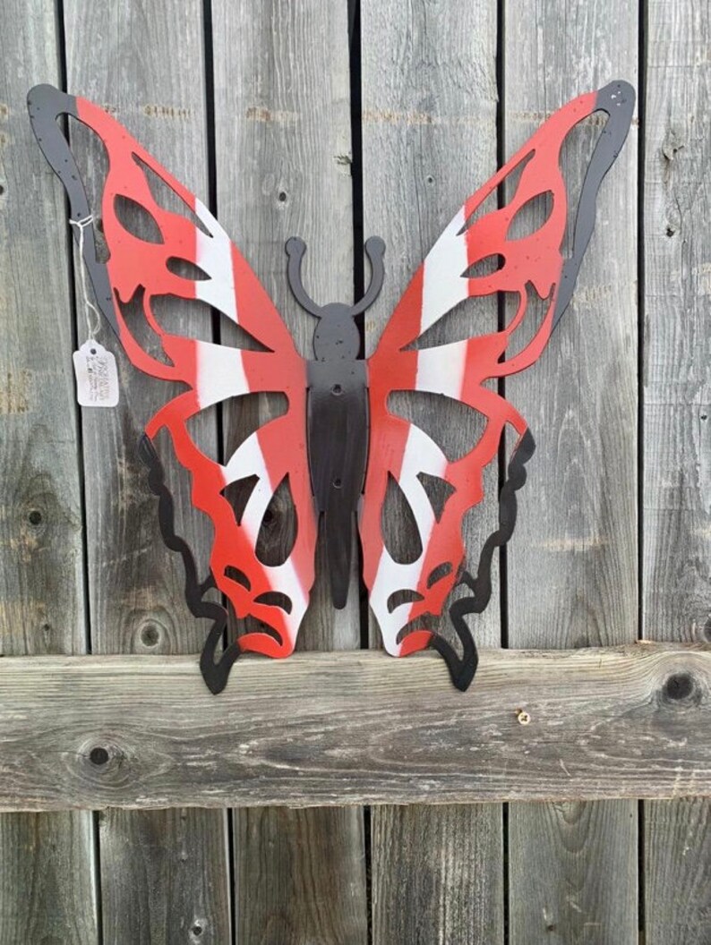 3 Metal Hanging Butterflies Etsy