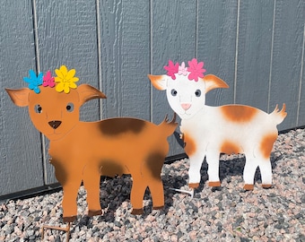 Metal Goat Yard Stake/ Metal Farm Decoration/ Farm Animal Decoration