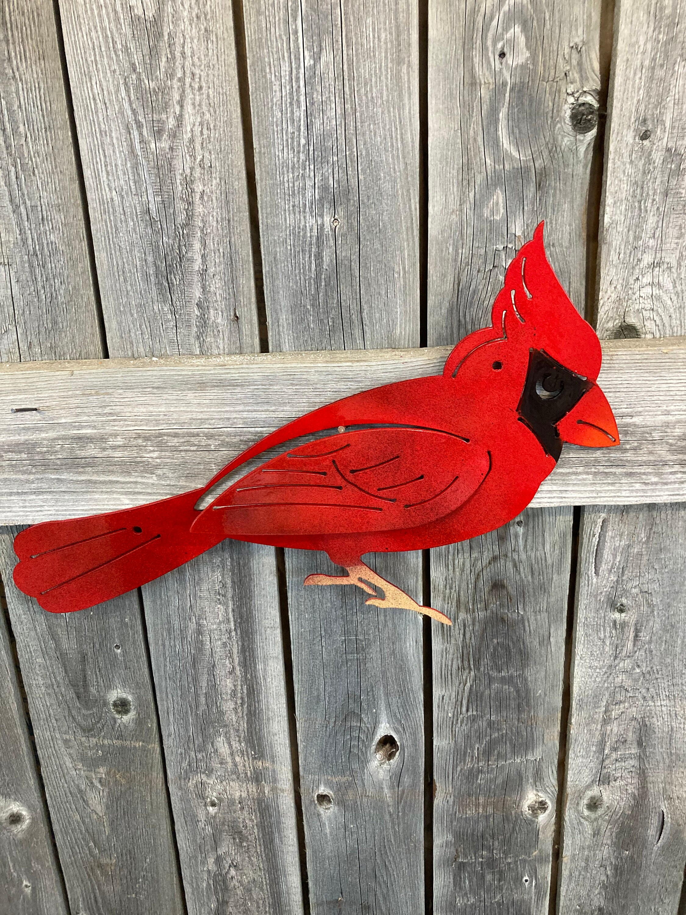 Metal Hanging Cardinal, Cardinal Garden Decor/ Metal Cardinal for ...