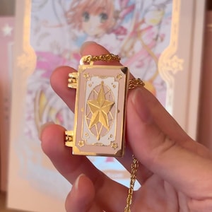 Gold Sakura Locket Necklace