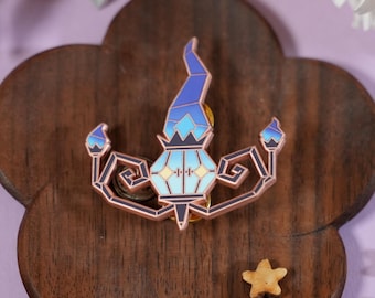 Broche de origami Pokémon dourado fosco