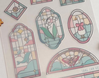 Stained Glass Clear Sticker Sheet