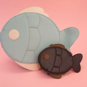 Borsa a forma di pesce pastello e borsa a forma di mini pesce