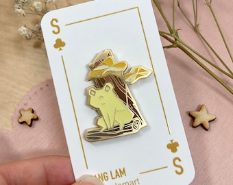 Frog on a Log Glow in the Dark Enamel Pin 1.5"