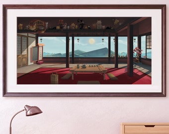 Ilustração da Hora do Chá com Gatos