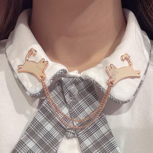 Cat Collar Enamel Pins with Chains