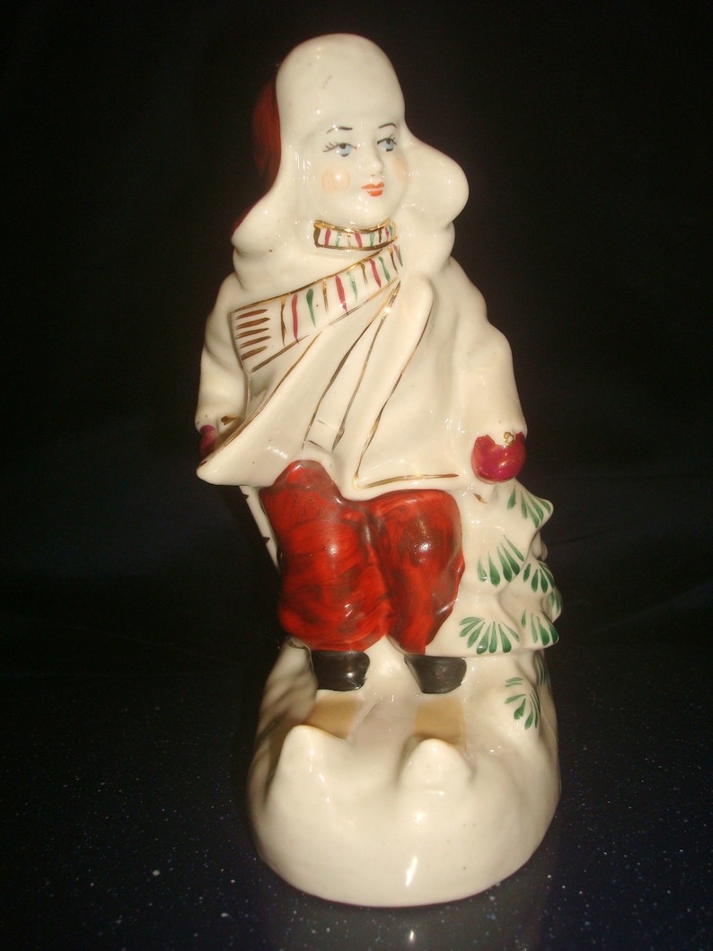Porcelain Figurine Vintage Soviet Porcelain Soviet Art ZHK Ukrainian Porcelain POLONNE small skier Polonne Porcelain Figurine USSR