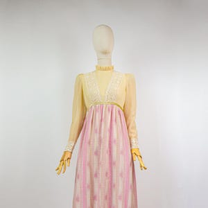 QUAINT - 1970s Vintage Angela Gore Prairie Dress - Size S