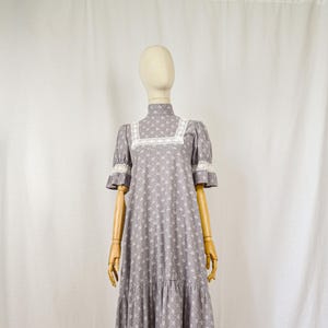 WHIMSY - 1970s Vintage Laura Ashley Ditsy Floral Maxi Dress - Size XS/S