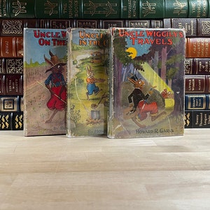 Three Uncle Wiggily Classics door Howard Garis, vroege drukken gepubliceerd 1939-1952, originele stofomslagen