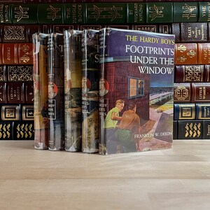 Set of 5 Collectible, Vintage Hardy Boy Hardcovers by Franklin W. Dixon with Original Dust Jackets