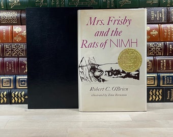 Mrs. Frisby and the Rats of NIMH by Robert O'Brien, First Edition and Second Printing, Custom Genuine Leather Slipcase, Very Rare