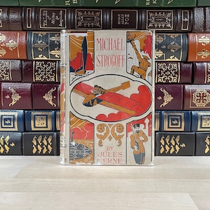 Early 1900's Printing of Michael Strogoff by Jules Verne, Original Dust Jacket, Decorated Boards, Courier of the Czar