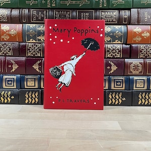 Custom Bound, Bonded Leather 1990&#39;s Reprint of Mary Poppins by P.L. Travers, Wonderfully Illustrated by Mary Shepard