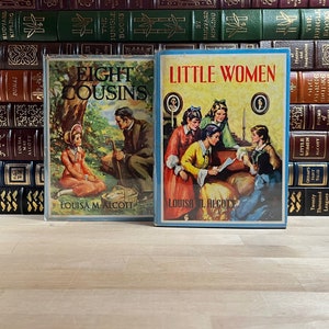 Louisa M. Alcott Book Lot: Eight Cousins & Little Women, 1930s Illustrated Editions