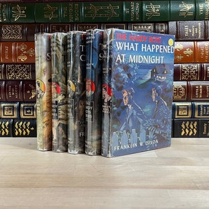 Set of 5 Collectible, Vintage Hardy Boy Hardcovers by Franklin W. Dixon with Original Dust Jackets