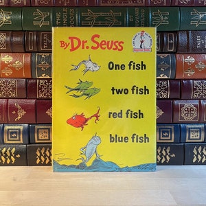 One Fish, Two Fish, Red Fish, Blue Fish von Dr. Seuss, Illustriert vom Autor, Erstausgabe und Erstdruck von 1960, Rare DJ