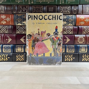 1960&#39;s Edition of Pinocchio, The Story of a Puppet by C. Collodi, Scarce Original Dust Jacket