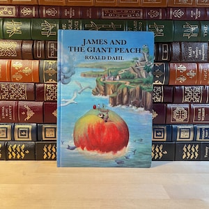Rare and Collectible, First UK Edition and Stated Tenth Impression of James and the Giant Peach by Roald Dahl, Illustrated by Michel Simeon