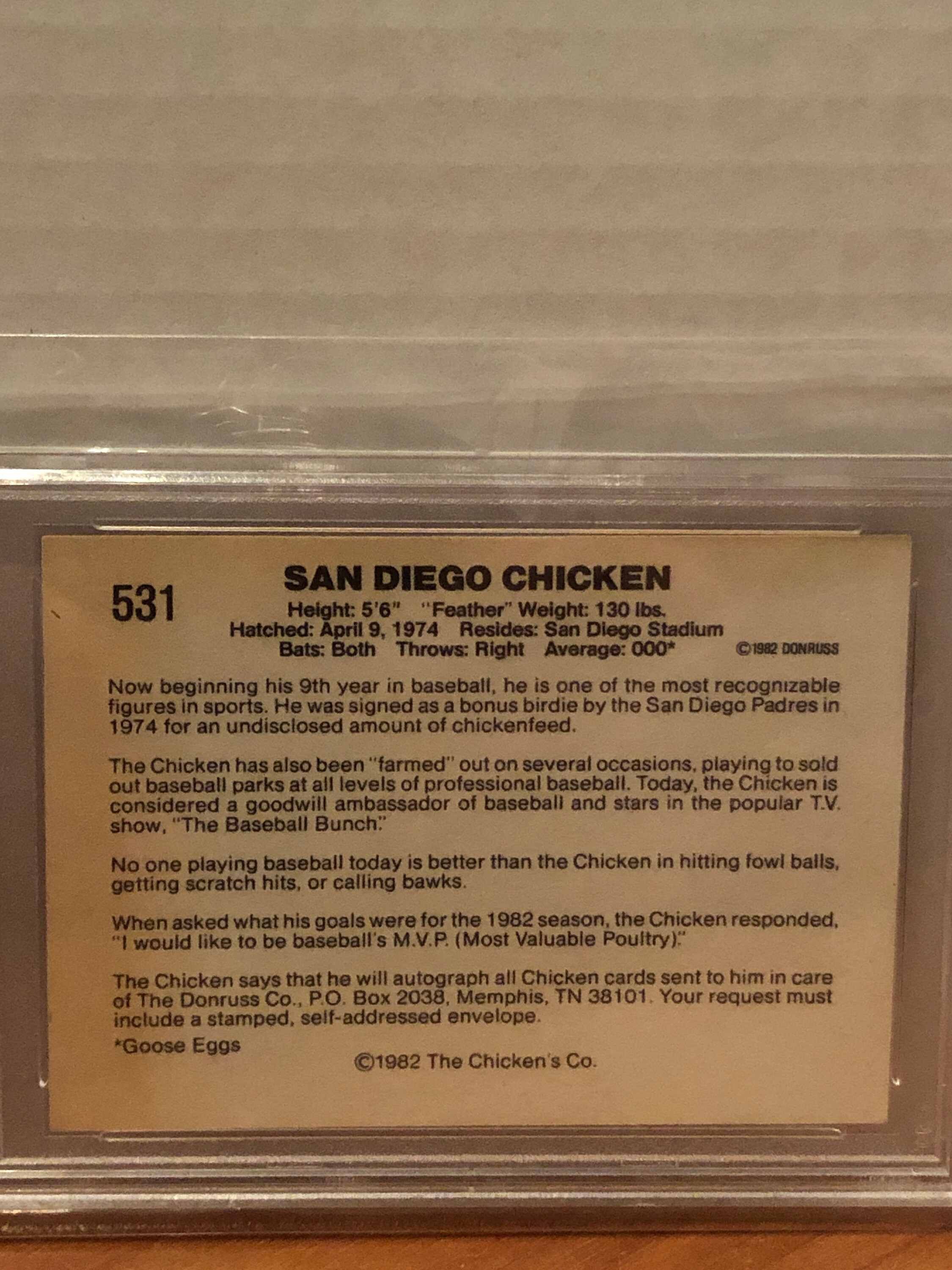 SIGNED San Diego Chicken 1982 The Chicken Etsy