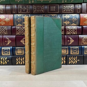 Sense & Sensibility by Jane Austen, Early 2 Volume Edition from 1898, Moroccan Leather Fine Binding, 22 Karat Gold Accents, 1898