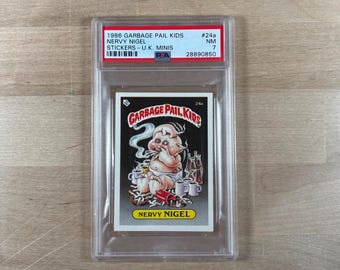 Garbage Pail Kids: Nervy Nigel, Serie 1 UK Minis, PSA Graded 7