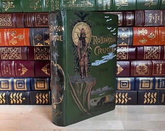 Robinson Crusoe autorstwa Daniela Defoe: rzadkie, ilustrowane wydanie, około 1890 r.