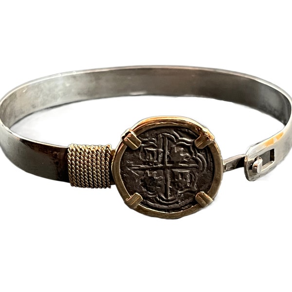 Men's Sterling Silver Bracelet, Made from Silver Retrieved from the 1641 Shipwreck of the Concepcion