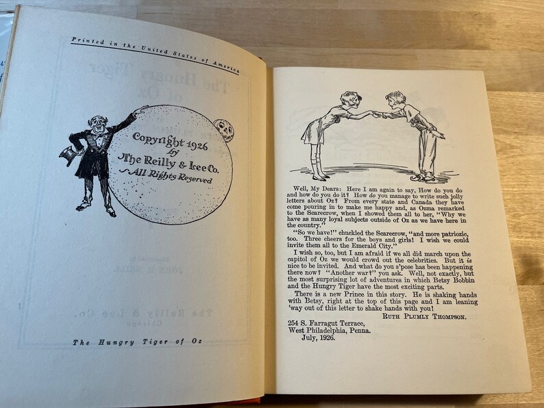 Hungriger Tiger von Oz Buch von Ruth Plumly Thompson: Erste Ausgabe, illustriert, selten DJ Bild 9