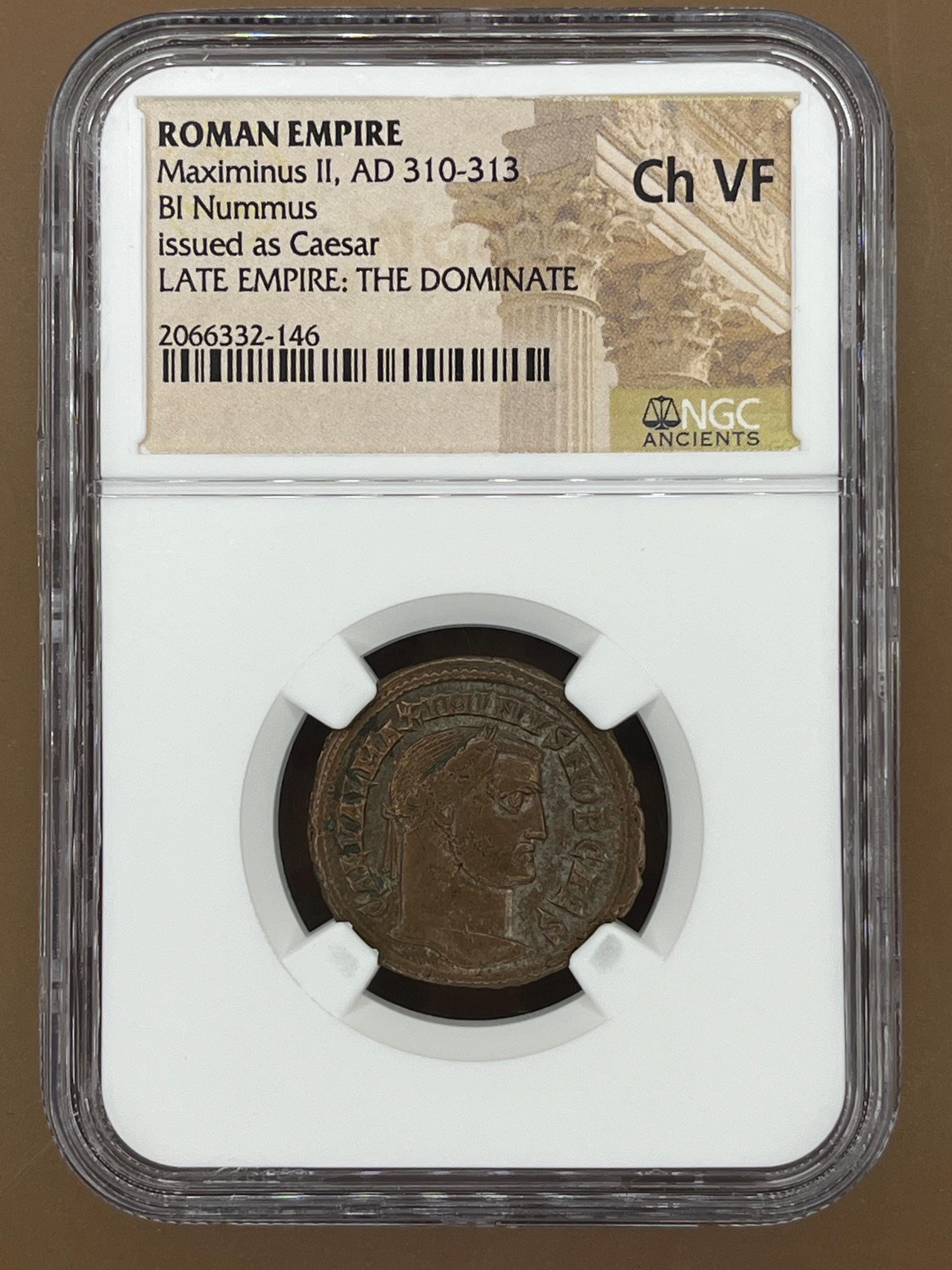 Maximinus II (310-313 AD), Bi Nummus, NGC Choice Very Fine - Etsy