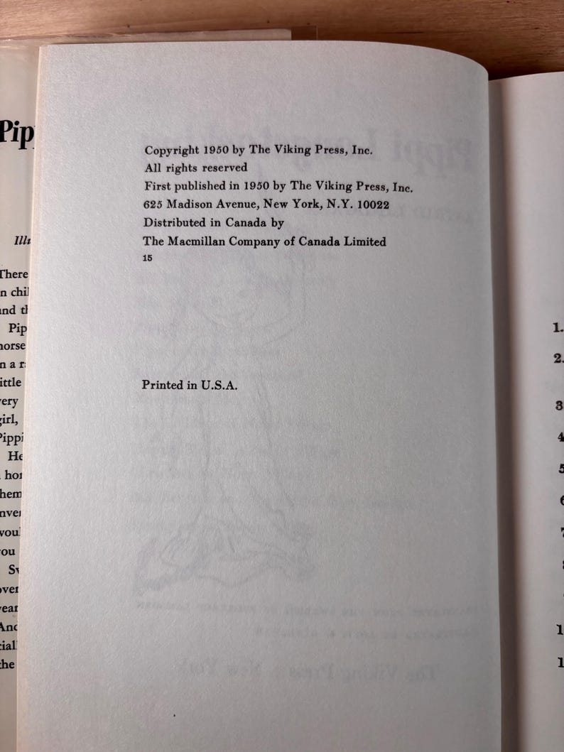May include: A white book page featuring black printed text that reads: Copyright 1950 by The Viking Press, Inc. All rights reserved. First published in 1950 by The Viking Press, Inc. 625 Madison Avenue, New York, N.Y. 10022. Printed in U.S.A.