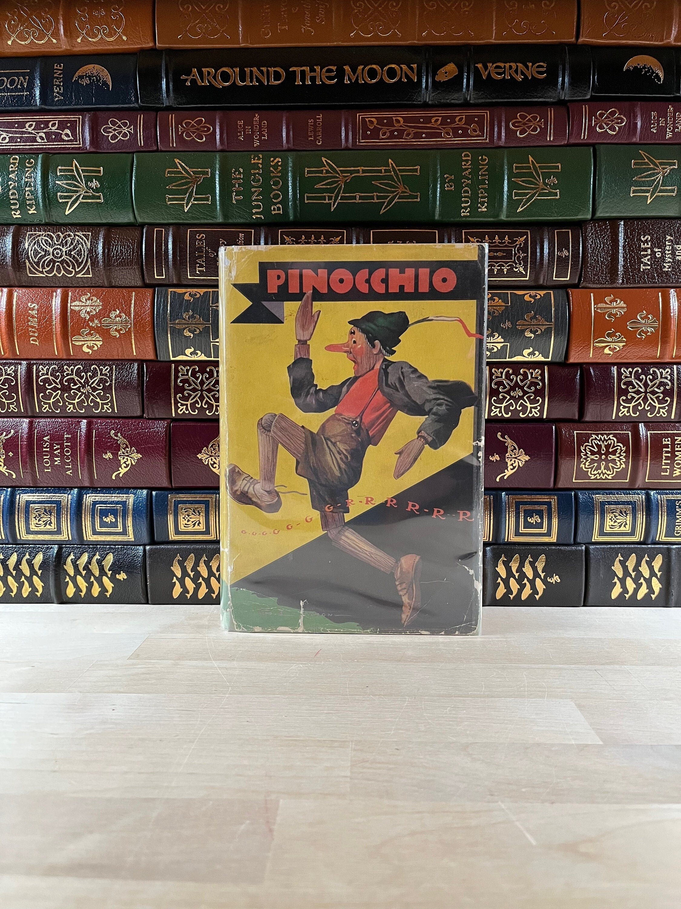 1920s Pinocchio Book by C. Collodi, Saalfield Edition With Dust