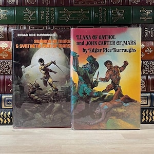 John Carter de Marte de Edgar Rice Burroughs, edición ilustrada de dos volúmenes del club de lectura, Nelson Doubleday, década de 1970