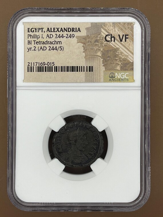 Philip 1 (AD 244-249), BI Tetradrachm, NGC Choice Very Fine