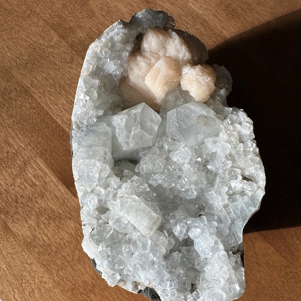 Apophyllite Cluster from India, with Stilbite crystals - Zeolite crystal cluster