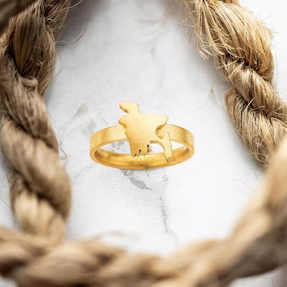 Bangladesh Map Ring Bangladesh Country Ring 18K Gold Etsy