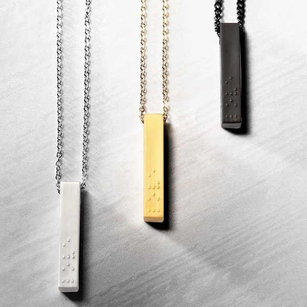 Braille Bar Necklace | Universal Love