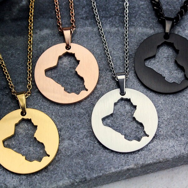 Iraq Map Necklace