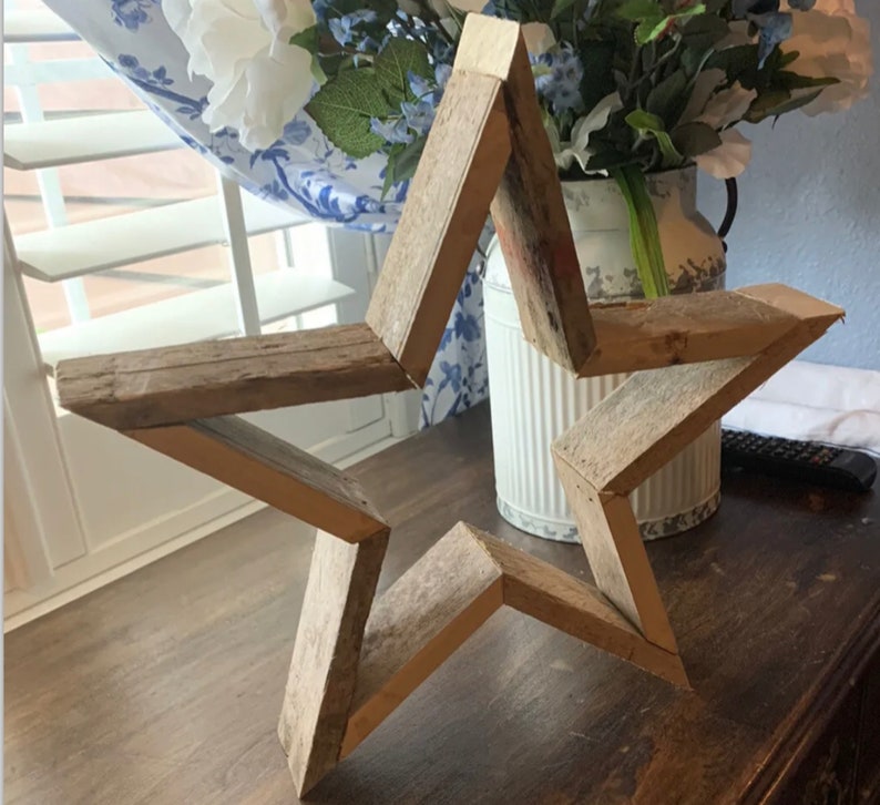 Rustic Reclaimed Wood 15” Star Decor - Etsy