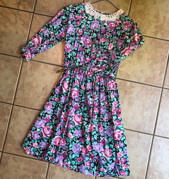 1980s floral dress