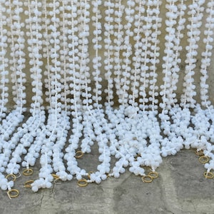 Pack of 4 Jasmine garland 5 feet jasmine buds artificial flower wedding mehndi party door hanging traditional decor