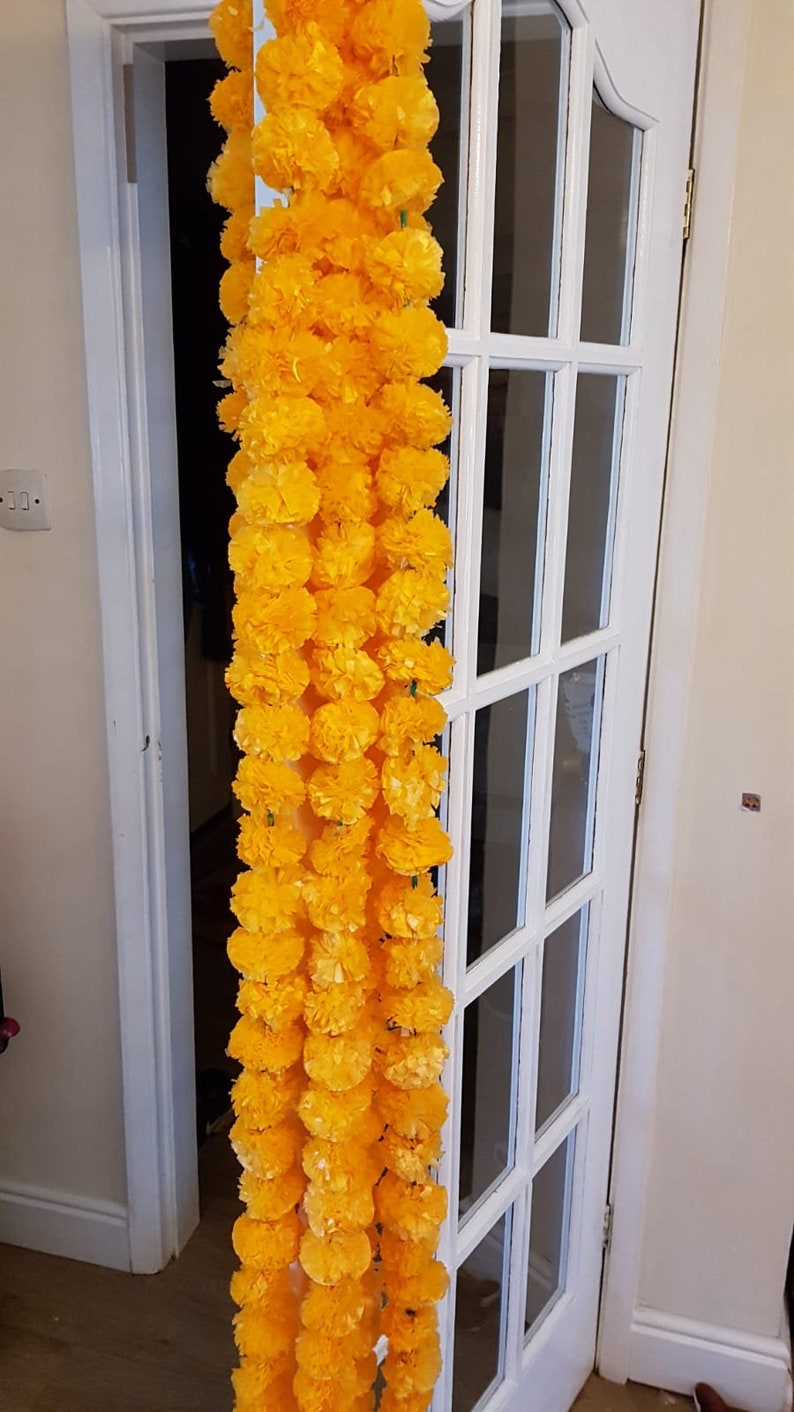 5 Feet Artificial Marigold Pack of 5 Flowers Garlands Home Etsy UK