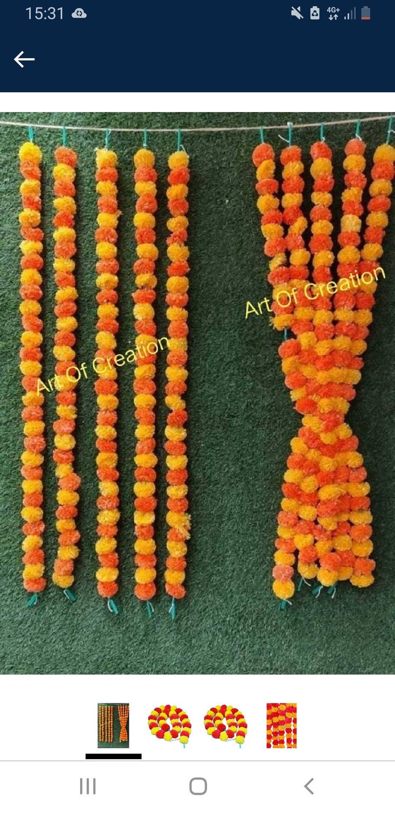 Pack of 10 Artificial Marigold Garlands flower strings wedding Etsy