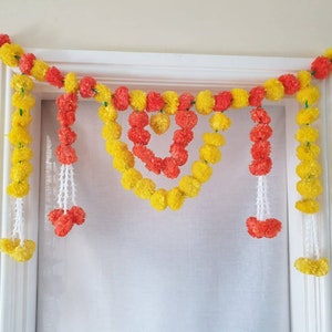 Indian handcrafted marigold toran door hangings decor wedding mehndi party