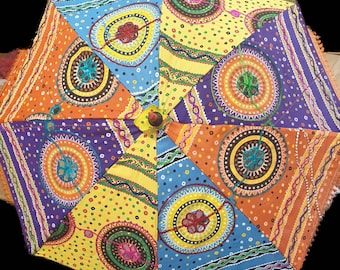 Handmade Indian Wedding Decor Umbrellas: Colorful Cotton Parasols