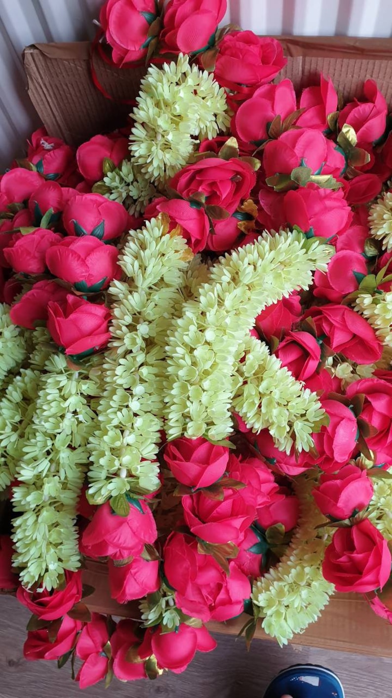 Pack of 3 Artificial Jasmine Garland With Rose's Wedding Etsy UK