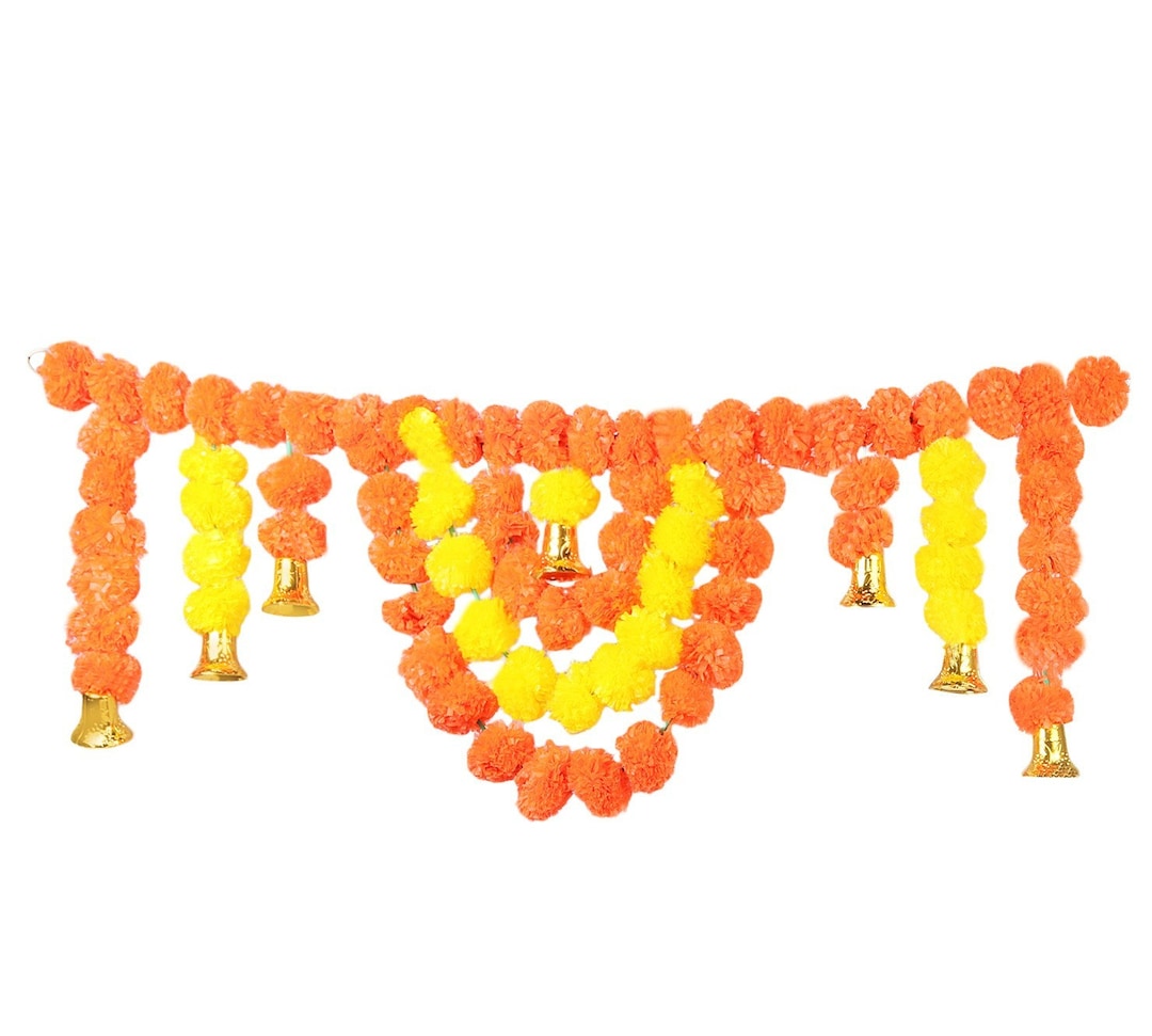 Artificial Flower Marigold Garland Toran 4 Feet Door Valence Etsy