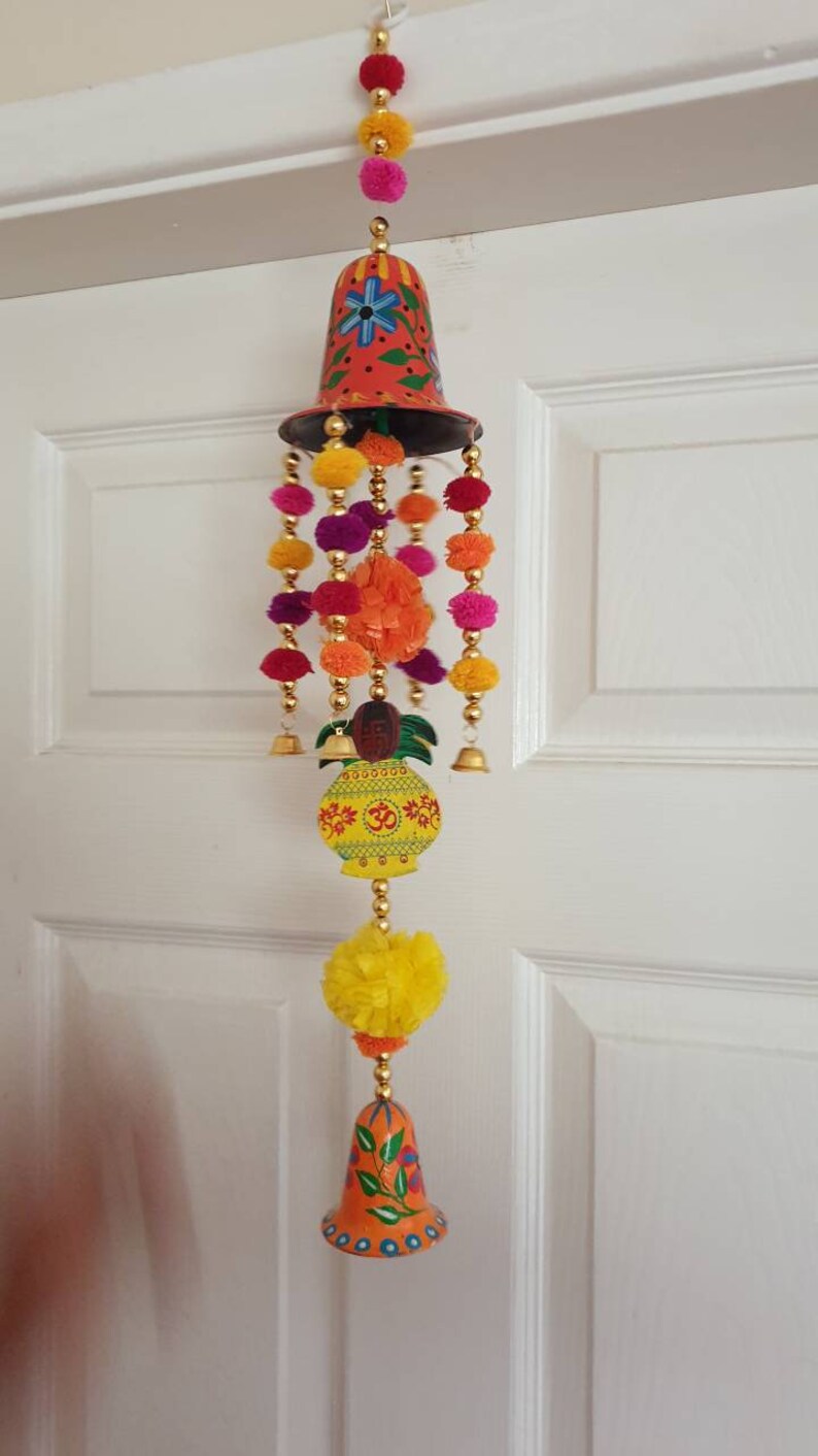 Indian Handcrafted Wind Chimes Rajasthani With Bells Marigold Etsy