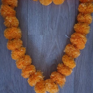 Artificial Indian marigold mala/garland/haar jaimala shaadi indian wedding pooja ashtami,Mala 2 pcs